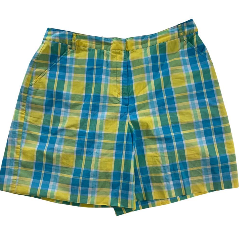 Lilly Pulitzer Plaid Madras Bermuda Shorts FLAWED